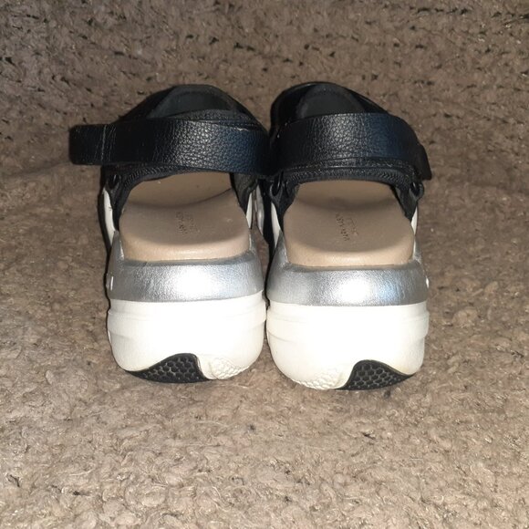 MARK NASON LOS ANGELES-Black/White/Beige/Silver Sport Sandals-Sz 7.5-Excellent - Picture 5 of 8